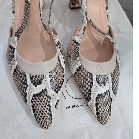 New AGL Snake Print Slingback Leather Heel Shoes size 40 - Picture 7 of 9